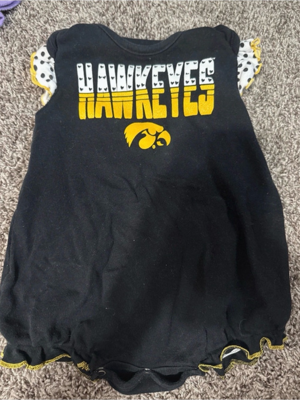 Iowa Hawkeyes Black & Gold Infant One-Piece Bodysuit